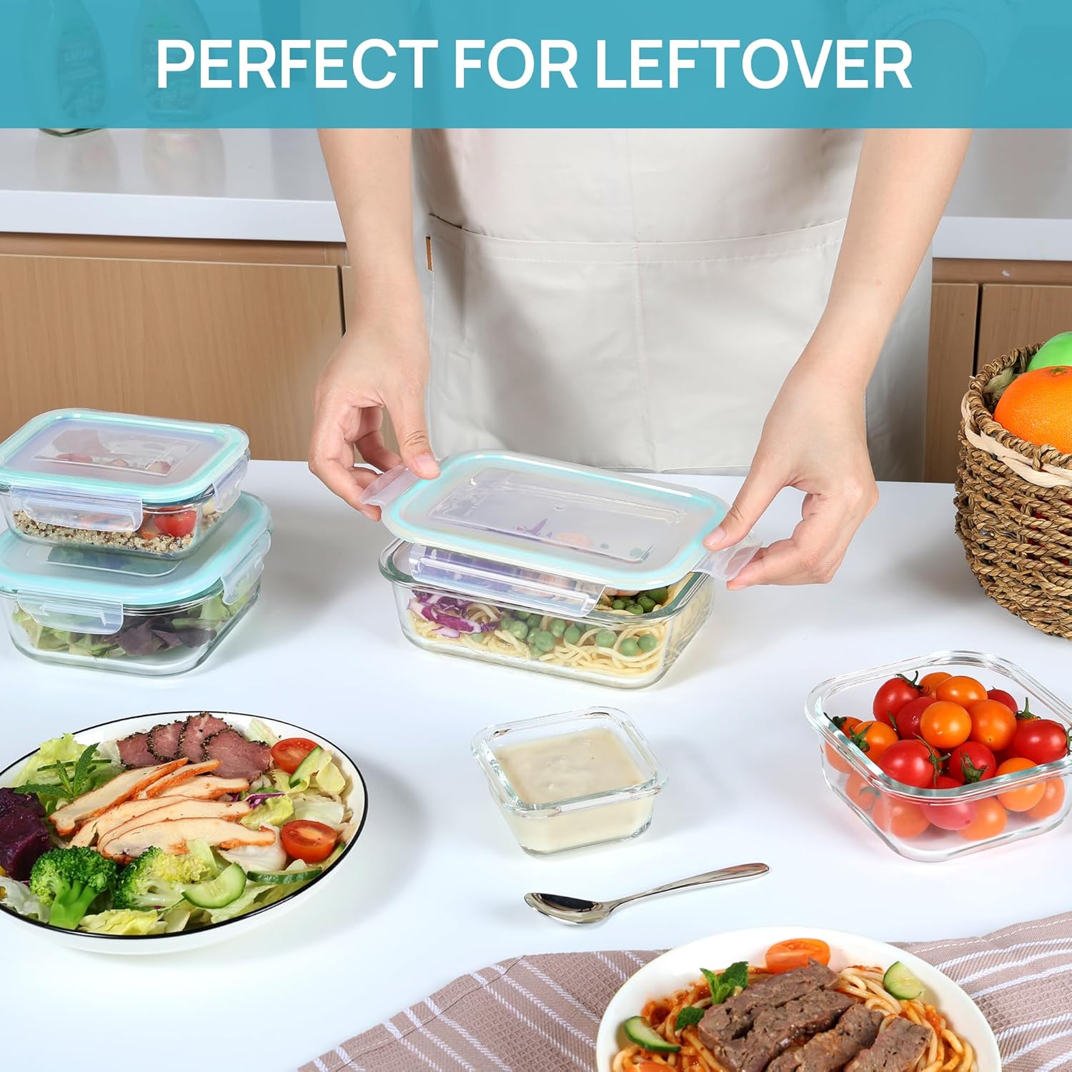 Reusable Glass Lunch Storage Containers